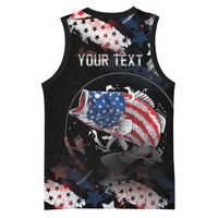 Personalized Largemouth Bass Fishing Basketball Jersey America 250 Year Freedom