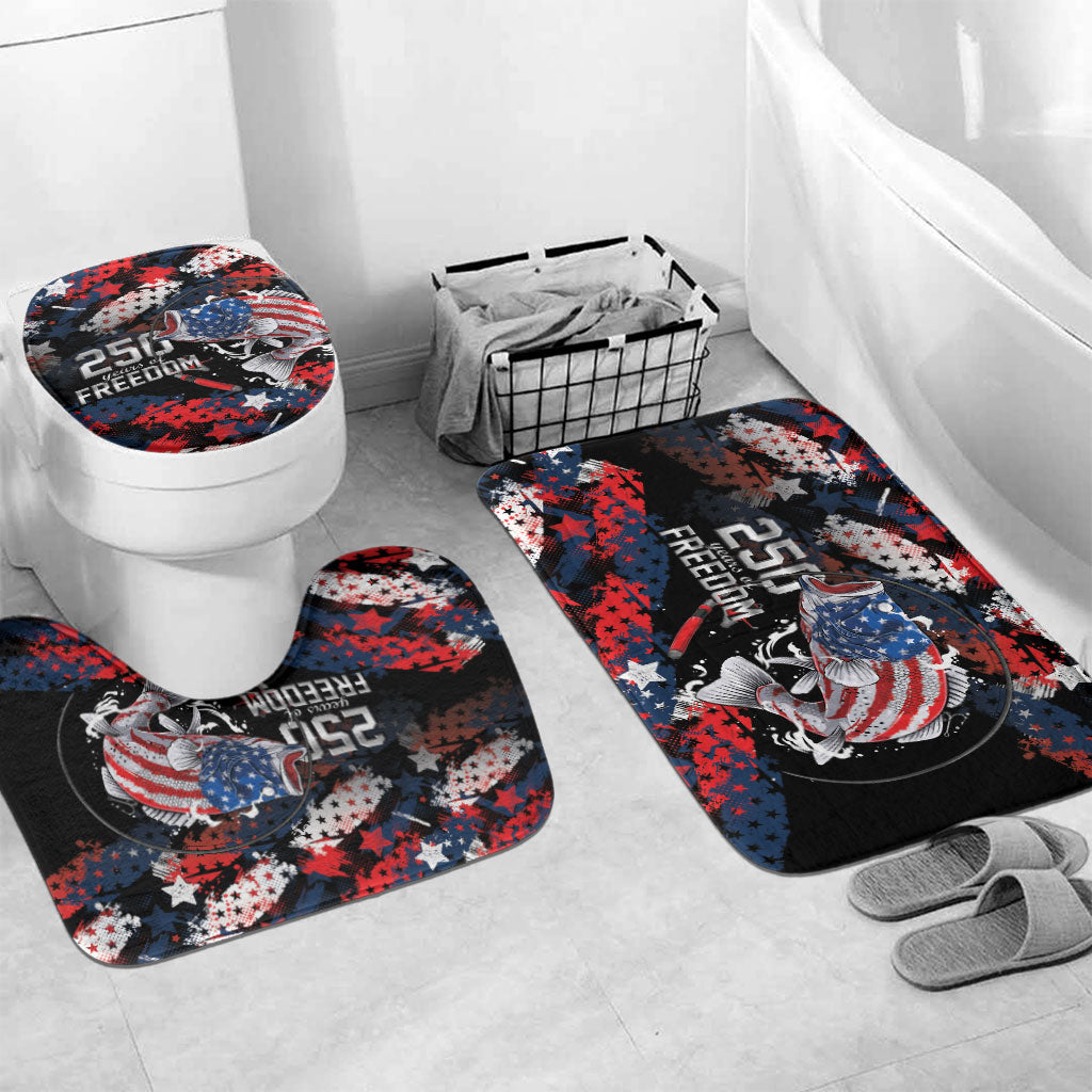 Largemouth Bass Fishing Bathroom Set America 250 Year Freedom