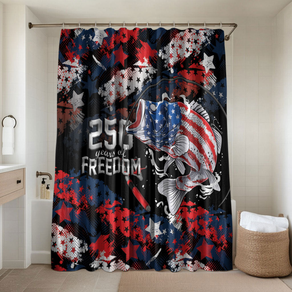 Largemouth Bass Fishing Bathroom Set America 250 Year Freedom