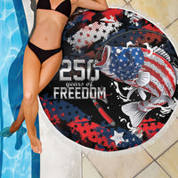 Largemouth Bass Fishing Beach Blanket America 250 Year Freedom