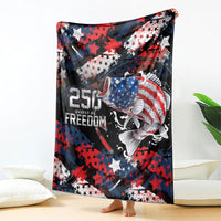 Largemouth Bass Fishing Blanket America 250 Year Freedom