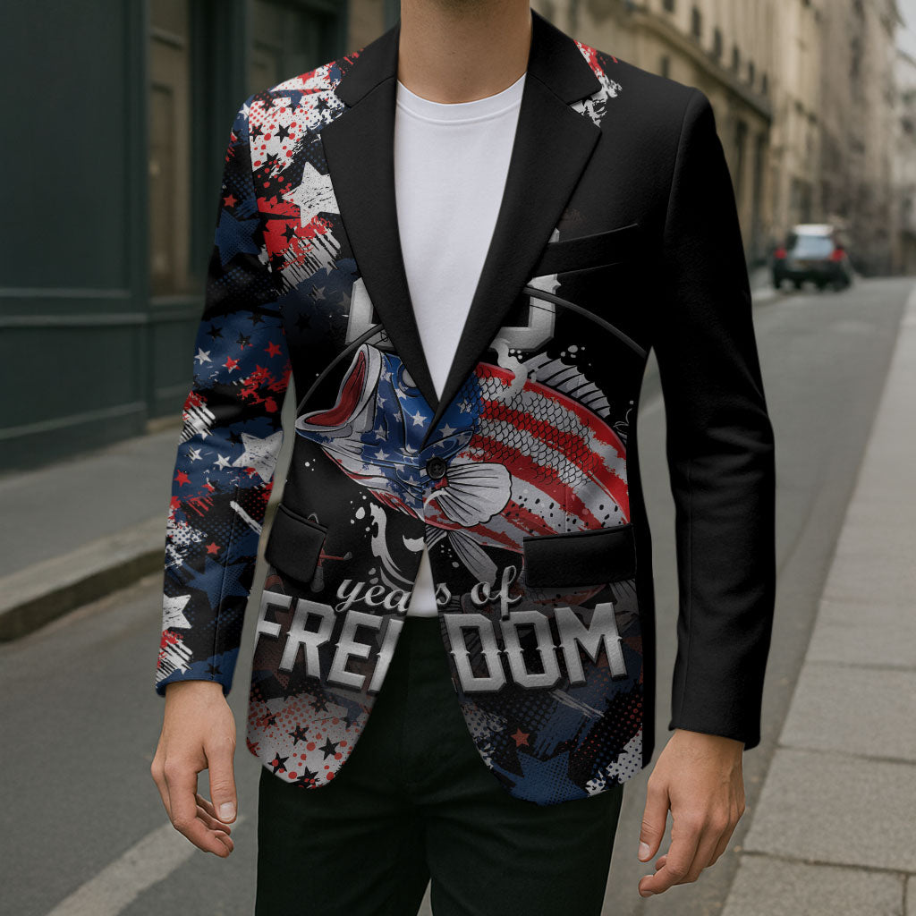 Personalized Largemouth Bass Fishing Blazer America 250 Year Freedom