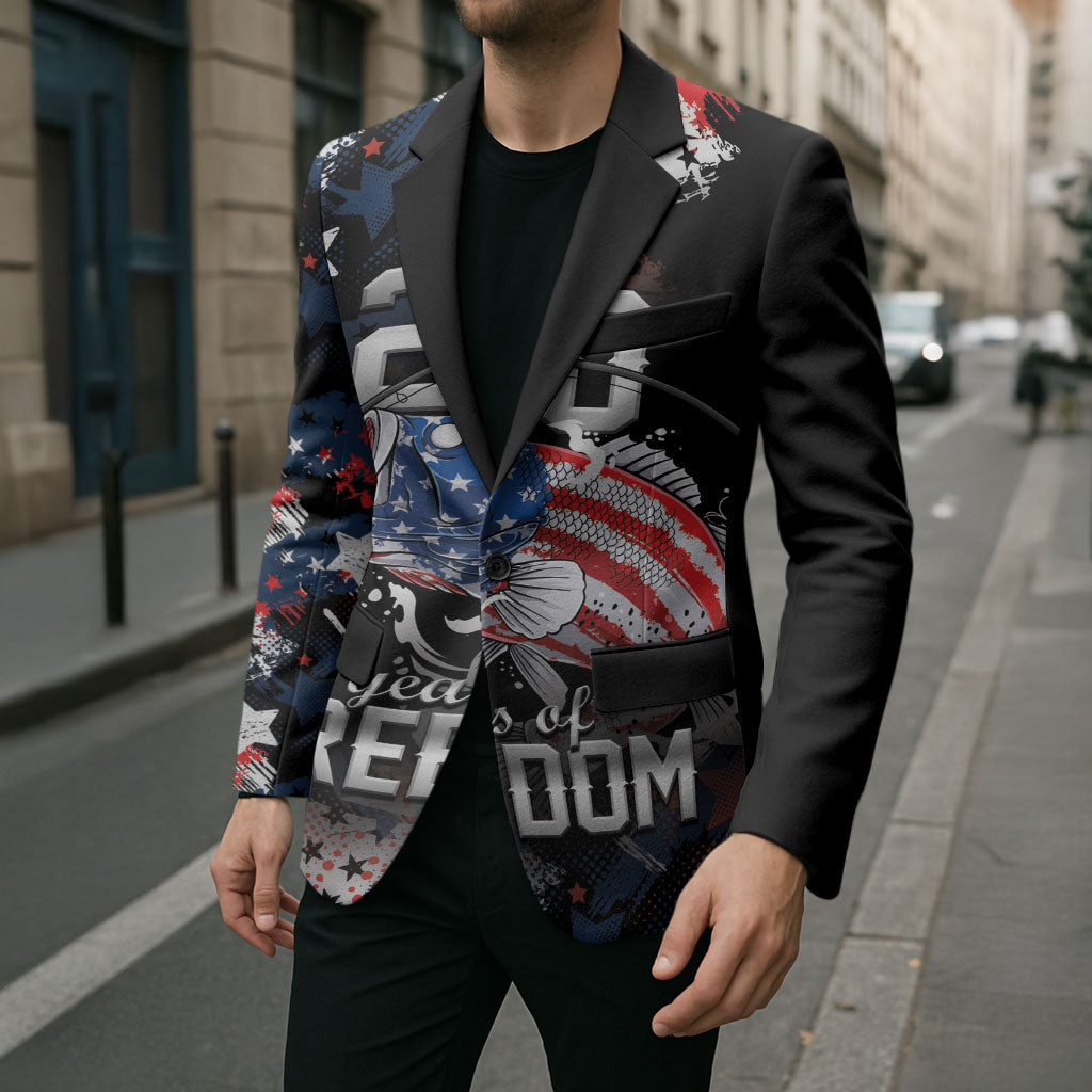 Personalized Largemouth Bass Fishing Blazer America 250 Year Freedom