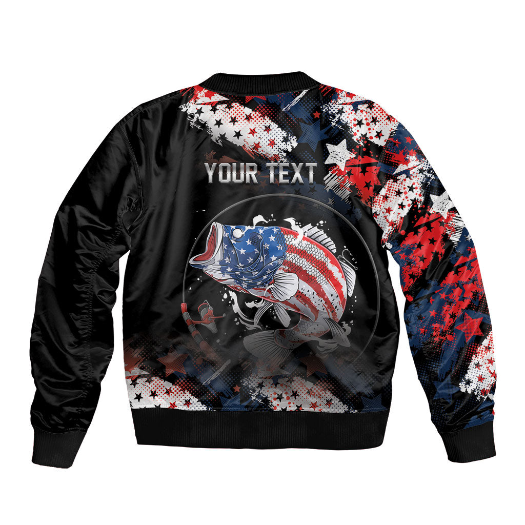 Personalized Largemouth Bass Fishing Bomber Jacket America 250 Year Freedom