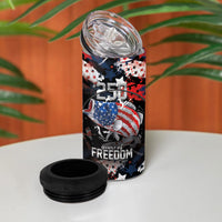 Personalized Largemouth Bass Fishing 4 in 1 Can Cooler Tumbler America 250 Year Freedom
