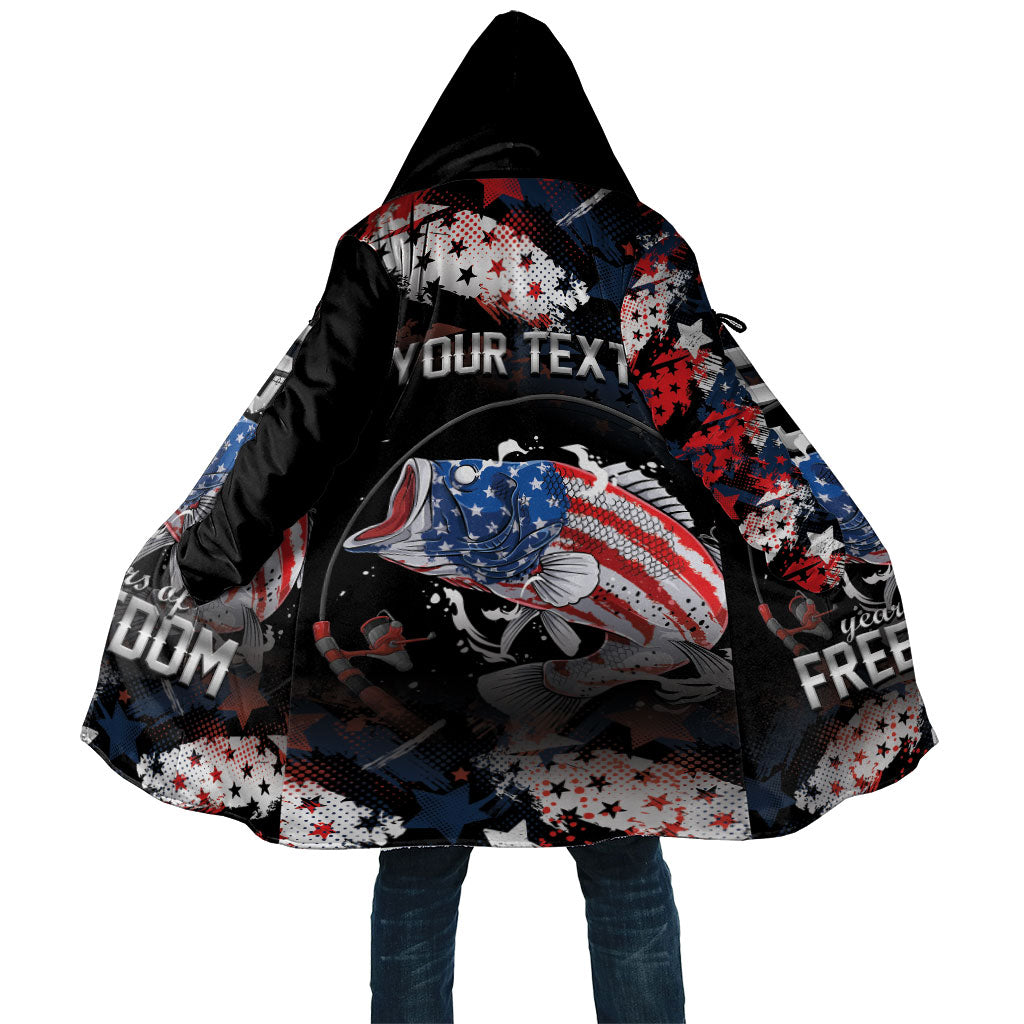 Personalized Largemouth Bass Fishing Cloak America 250 Year Freedom