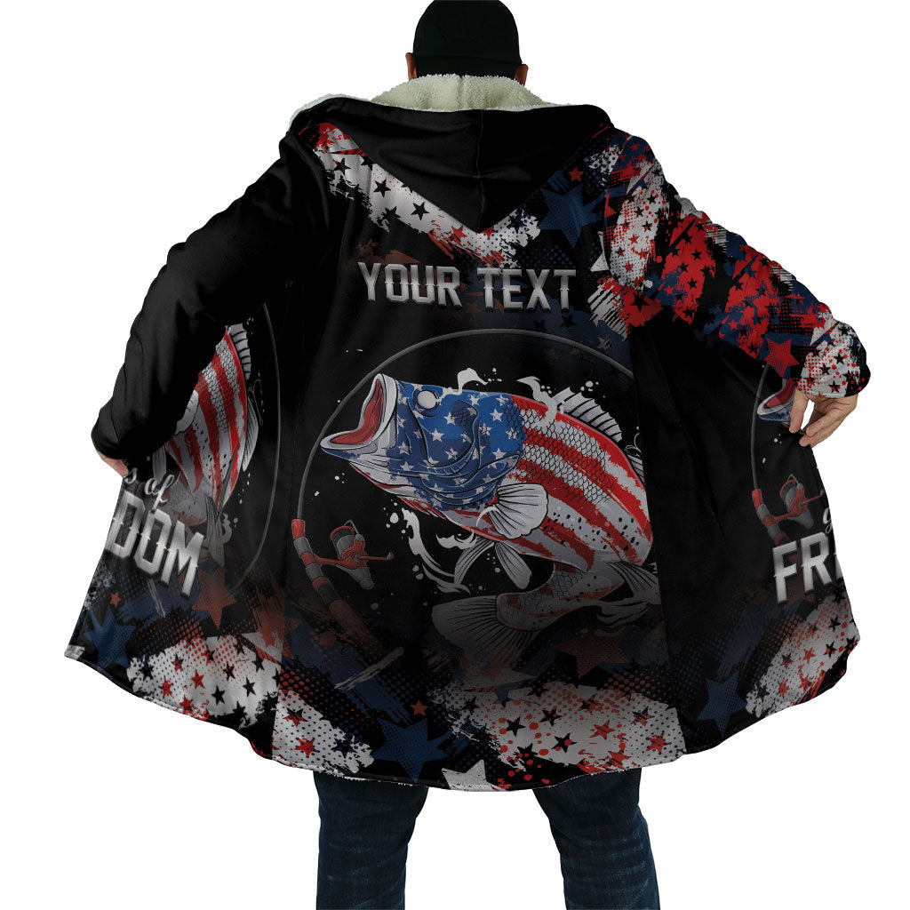 Personalized Largemouth Bass Fishing Cloak America 250 Year Freedom
