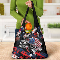 Largemouth Bass Fishing Grocery Bag America 250 Year Freedom