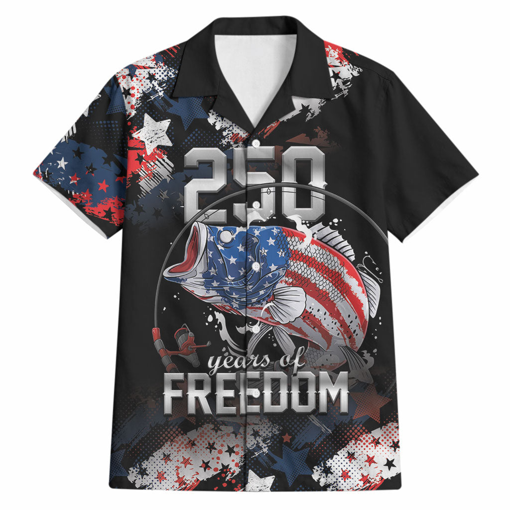 Personalized Largemouth Bass Fishing Hawaiian Shirt America 250 Year Freedom