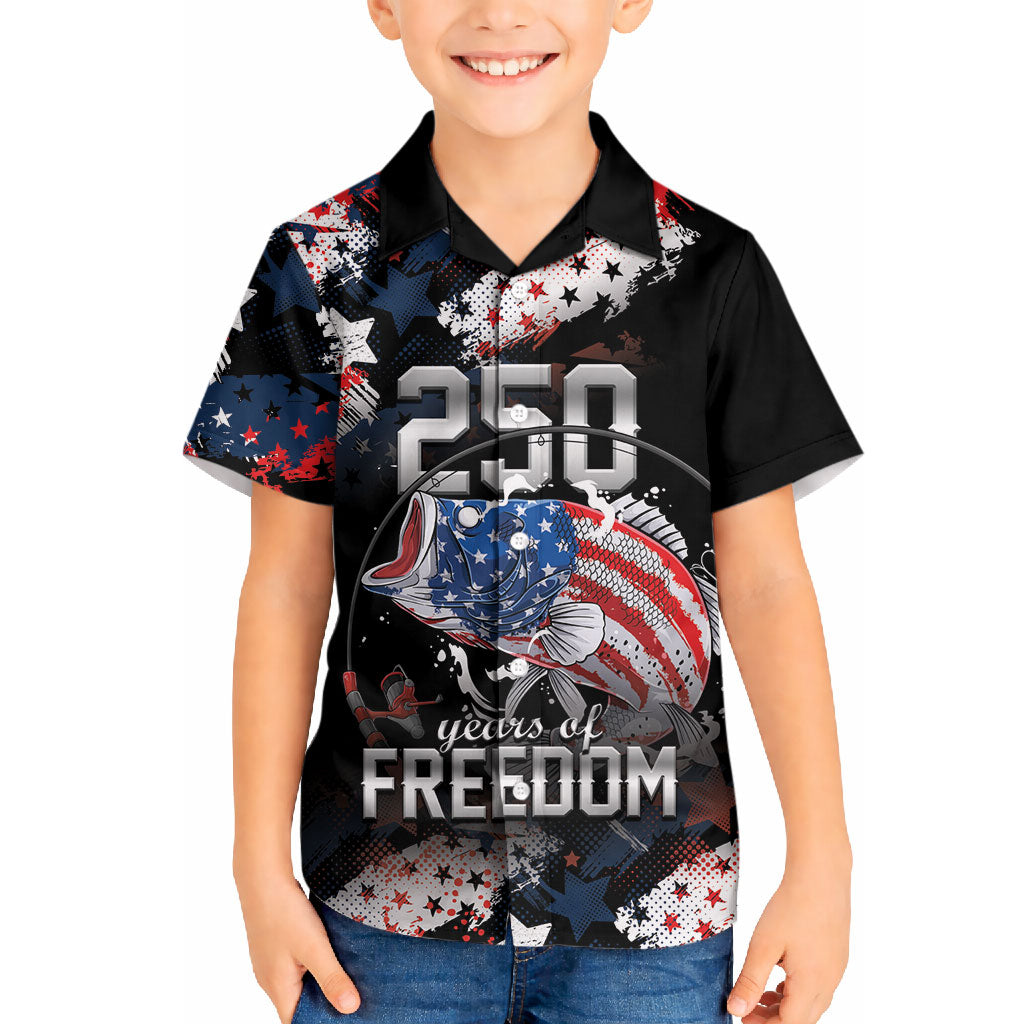 Personalized Largemouth Bass Fishing Hawaiian Shirt America 250 Year Freedom