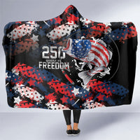 Largemouth Bass Fishing Hooded Blanket America 250 Year Freedom