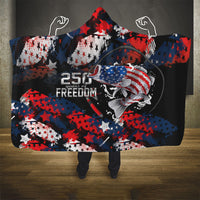 Largemouth Bass Fishing Hooded Blanket America 250 Year Freedom