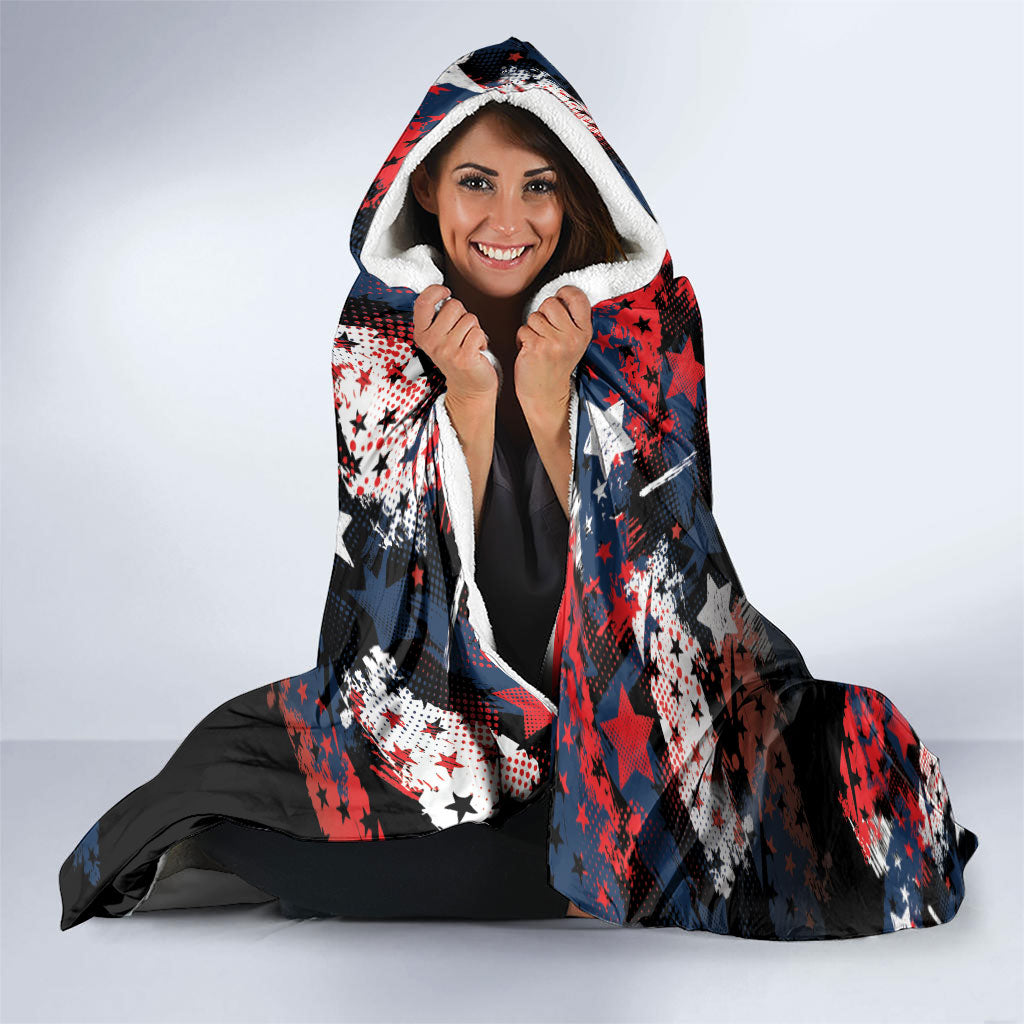 Largemouth Bass Fishing Hooded Blanket America 250 Year Freedom