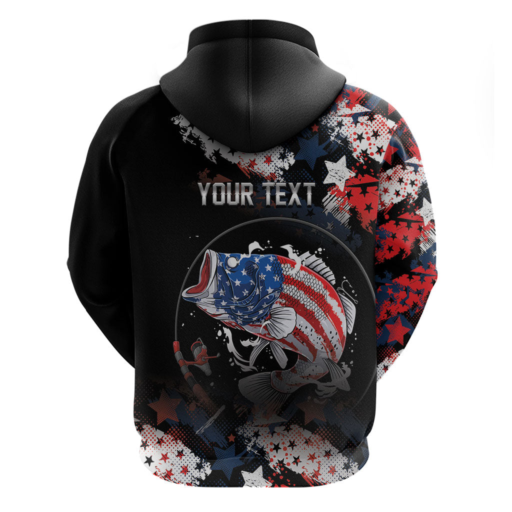 Personalized Largemouth Bass Fishing Hoodie America 250 Year Freedom