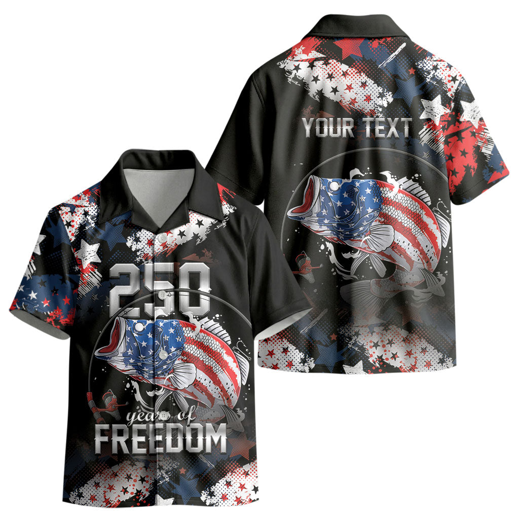 Personalized Largemouth Bass Fishing Kid Hawaiian Shirt America 250 Year Freedom