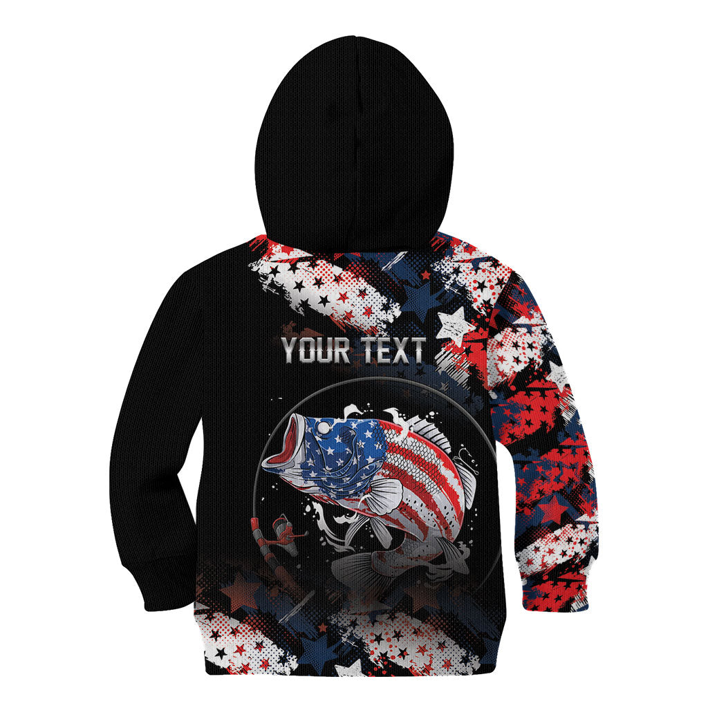 Personalized Largemouth Bass Fishing Kid Hoodie America 250 Year Freedom