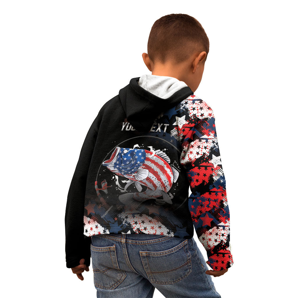 Personalized Largemouth Bass Fishing Kid Hoodie America 250 Year Freedom