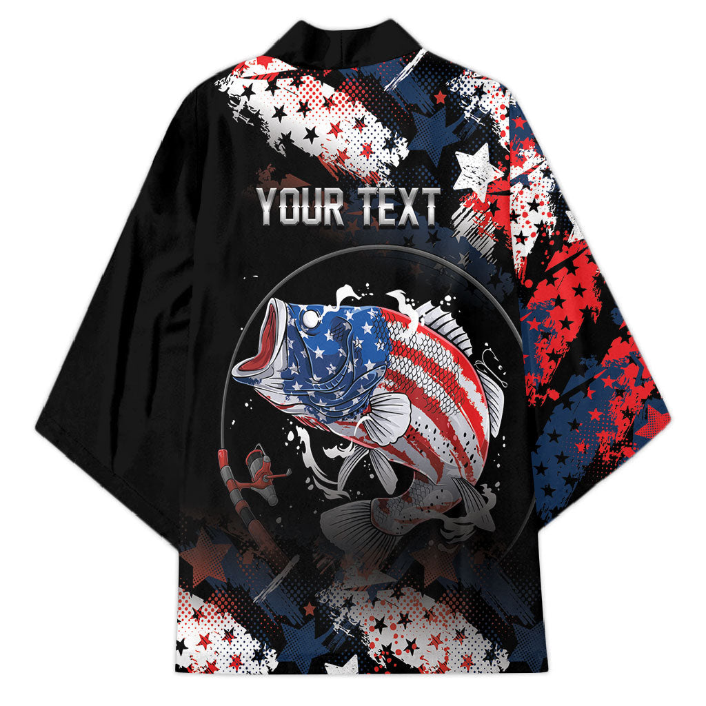 Personalized Largemouth Bass Fishing Kimono America 250 Year Freedom