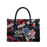 Largemouth Bass Fishing Leather Bag America 250 Year Freedom