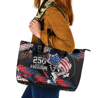 Largemouth Bass Fishing Leather Tote Bag America 250 Year Freedom
