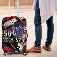 Largemouth Bass Fishing Luggage Cover America 250 Year Freedom