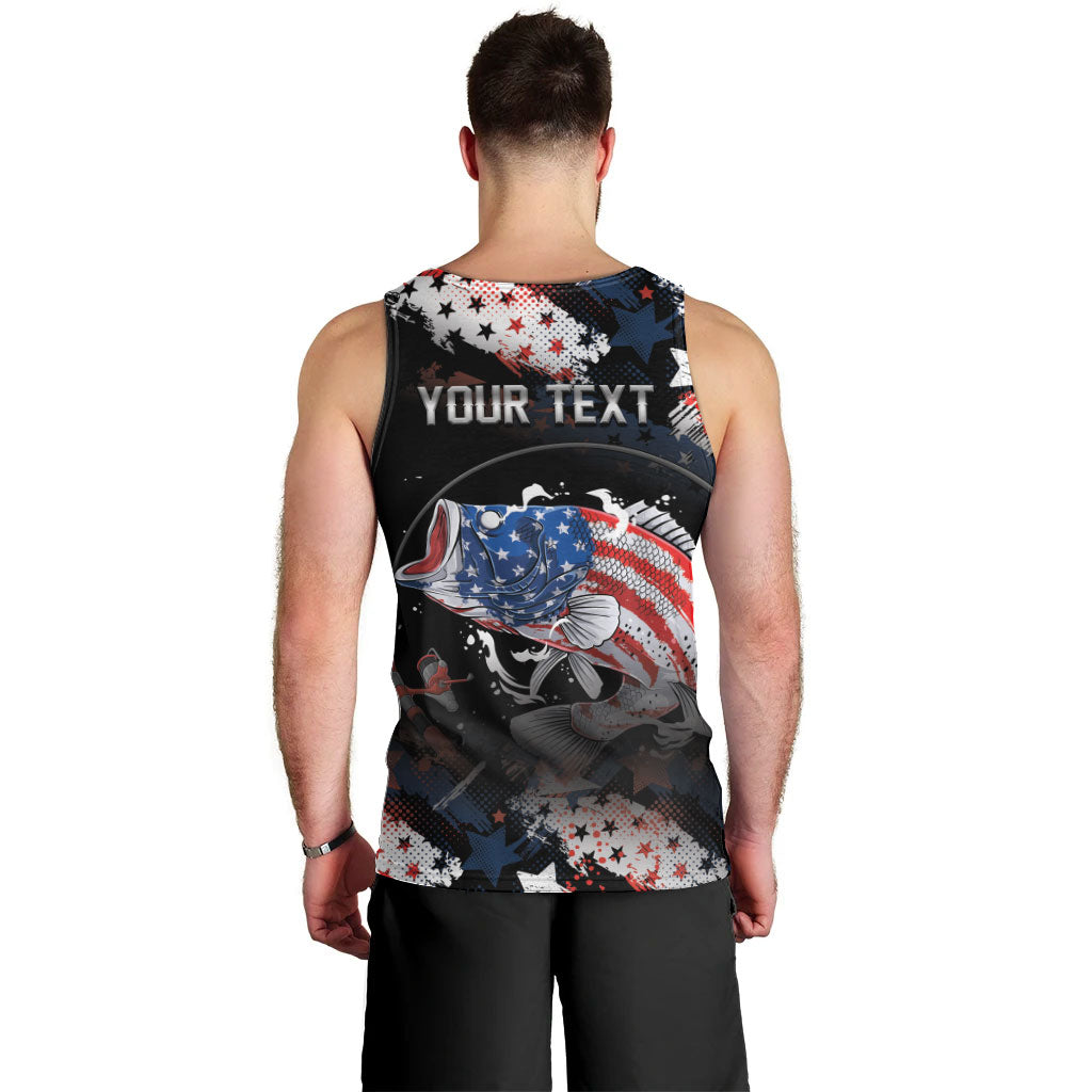 Personalized Largemouth Bass Fishing Men Tank Top America 250 Year Freedom