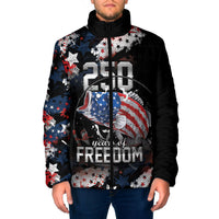 Personalized Largemouth Bass Fishing Padded Jacket America 250 Year Freedom