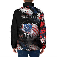 Personalized Largemouth Bass Fishing Padded Jacket America 250 Year Freedom