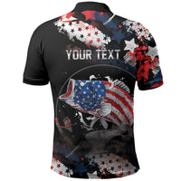 Personalized Largemouth Bass Fishing Polo Shirt America 250 Year Freedom