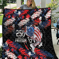 Largemouth Bass Fishing Quilt America 250 Year Freedom