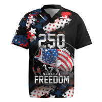Personalized Largemouth Bass Fishing Rugby Jersey America 250 Year Freedom
