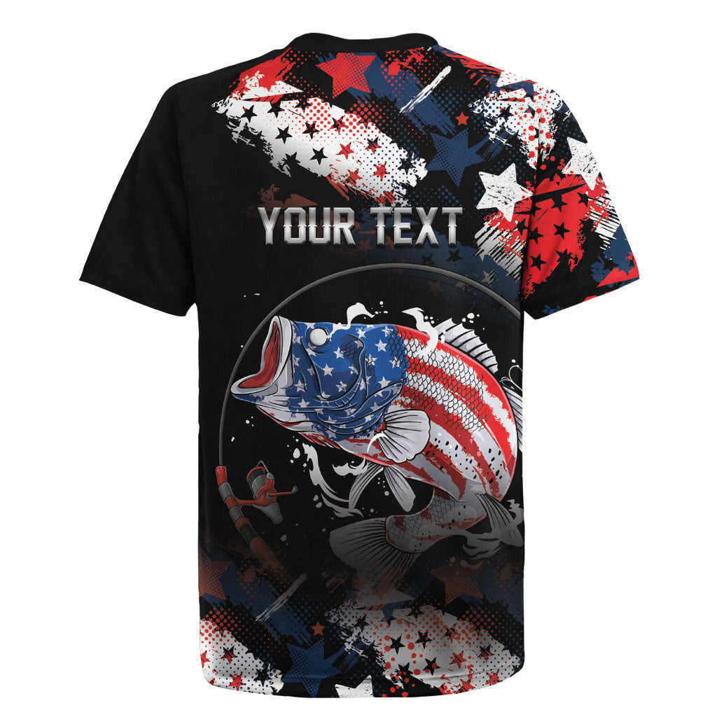 Personalized Largemouth Bass Fishing Rugby Jersey America 250 Year Freedom