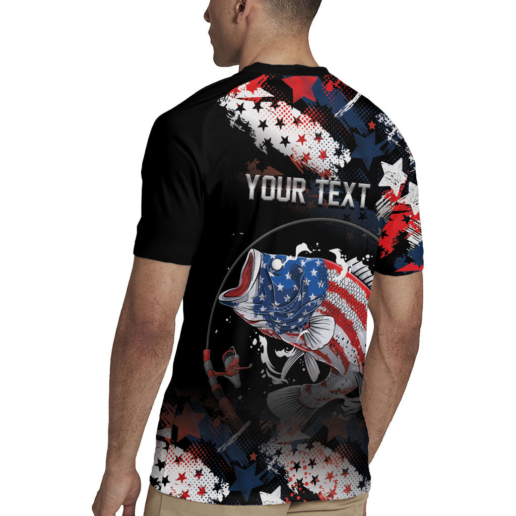 Personalized Largemouth Bass Fishing Rugby Jersey America 250 Year Freedom