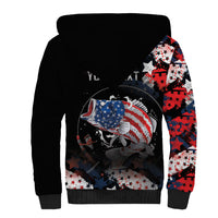 Personalized Largemouth Bass Fishing Sherpa Hoodie America 250 Year Freedom