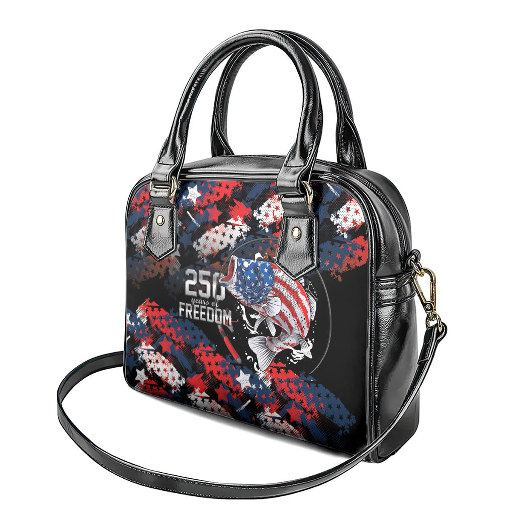 Largemouth Bass Fishing Shoulder Handbag America 250 Year Freedom