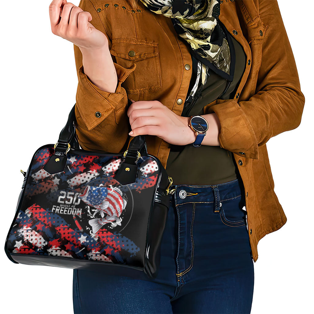 Largemouth Bass Fishing Shoulder Handbag America 250 Year Freedom
