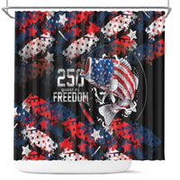 Largemouth Bass Fishing Shower Curtain America 250 Year Freedom