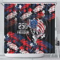 Largemouth Bass Fishing Shower Curtain America 250 Year Freedom