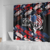 Largemouth Bass Fishing Shower Curtain America 250 Year Freedom