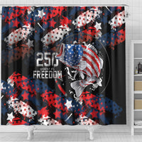 Largemouth Bass Fishing Shower Curtain America 250 Year Freedom