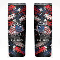 Personalized Largemouth Bass Fishing Skinny Tumbler America 250 Year Freedom