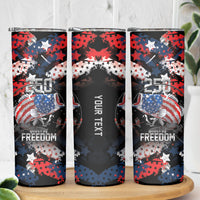 Personalized Largemouth Bass Fishing Skinny Tumbler America 250 Year Freedom