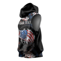 Personalized Largemouth Bass Fishing Sleeveless Hoodie America 250 Year Freedom