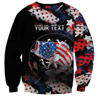 Personalized Largemouth Bass Fishing Sweatshirt America 250 Year Freedom