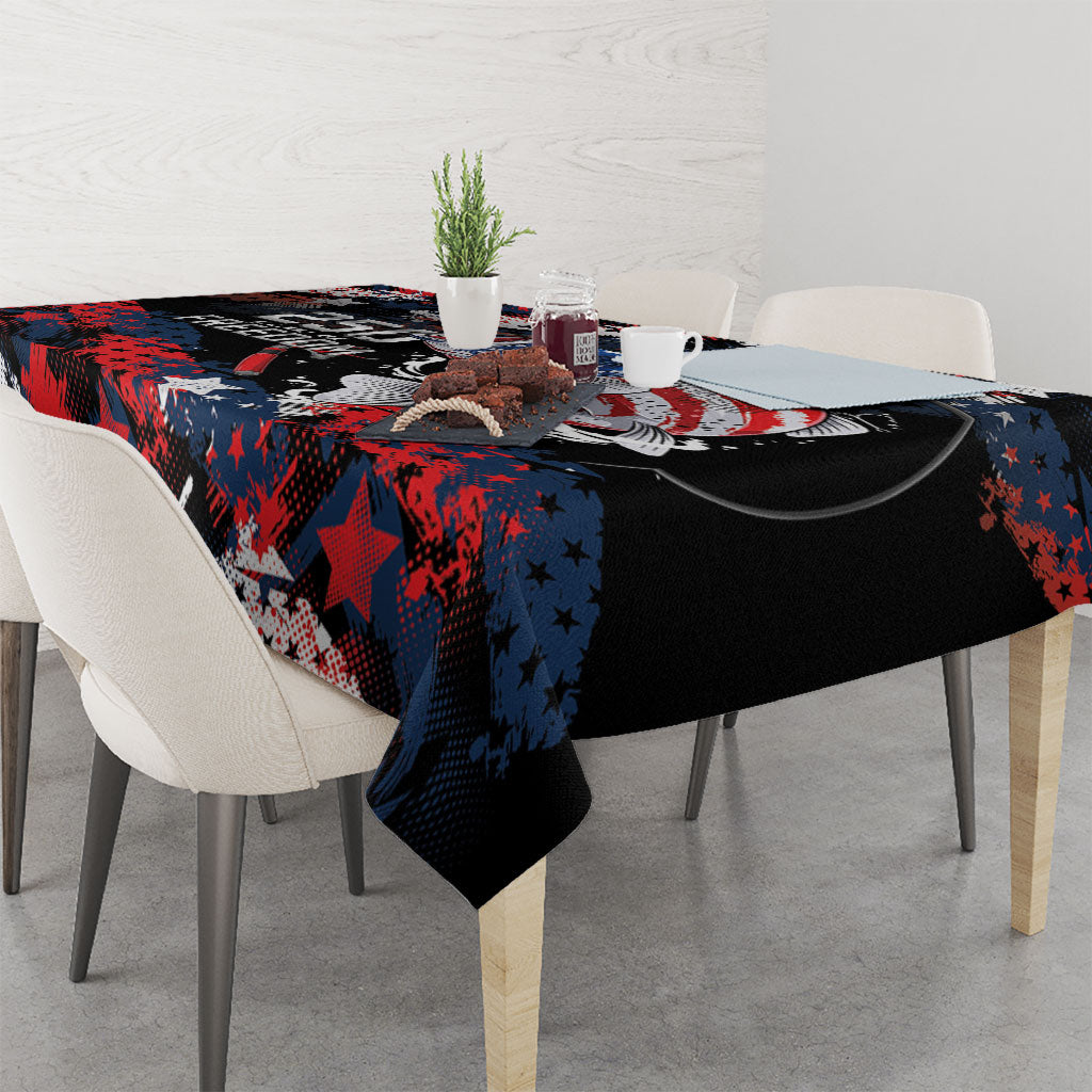 Largemouth Bass Fishing Tablecloth America 250 Year Freedom
