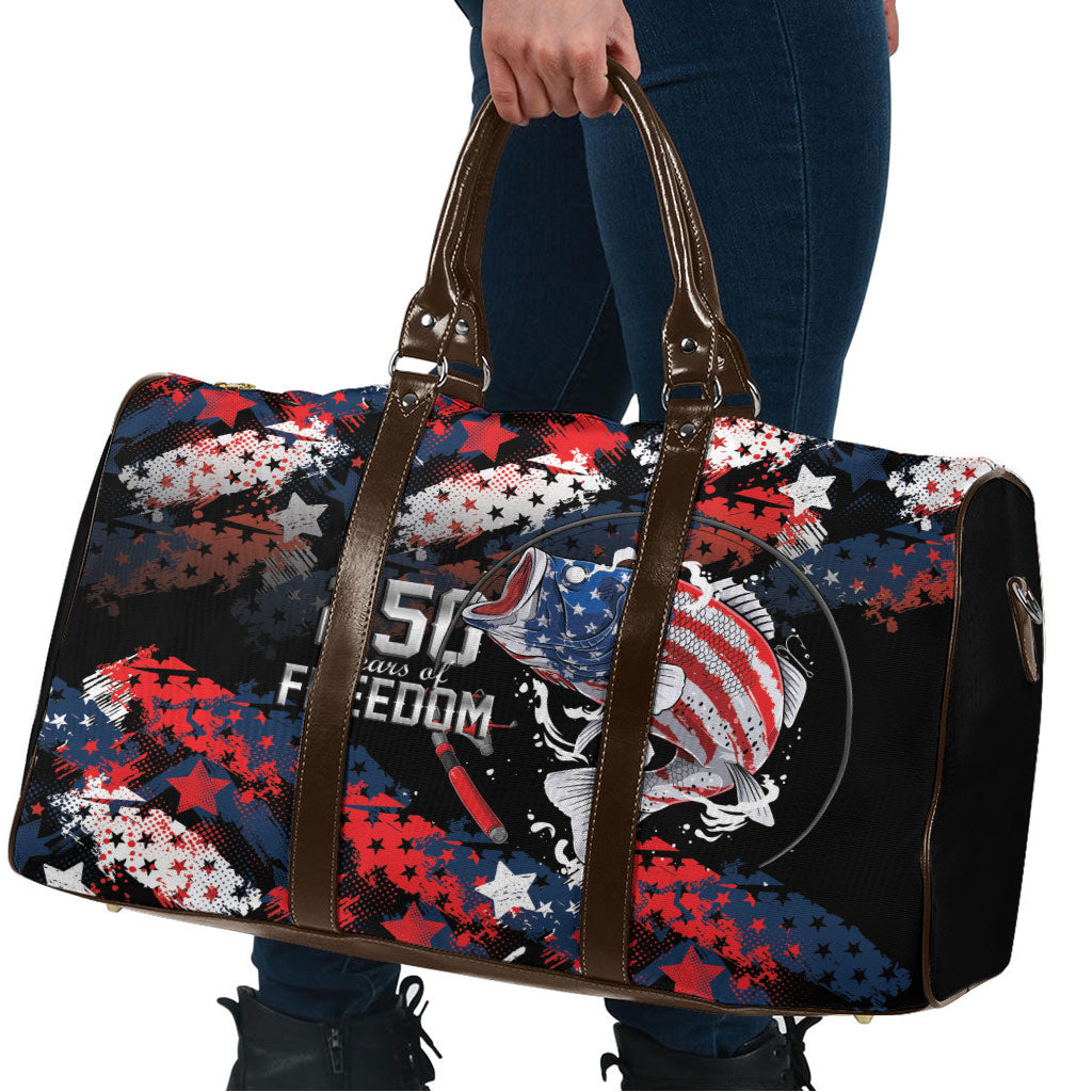 Largemouth Bass Fishing Travel Bag America 250 Year Freedom