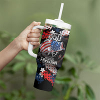 Personalized Largemouth Bass Fishing Tumbler With Handle America 250 Year Freedom