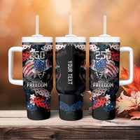 Personalized Largemouth Bass Fishing Tumbler With Handle America 250 Year Freedom