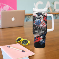 Personalized Largemouth Bass Fishing Tumbler With Handle America 250 Year Freedom