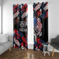 Largemouth Bass Fishing Window Curtain America 250 Year Freedom